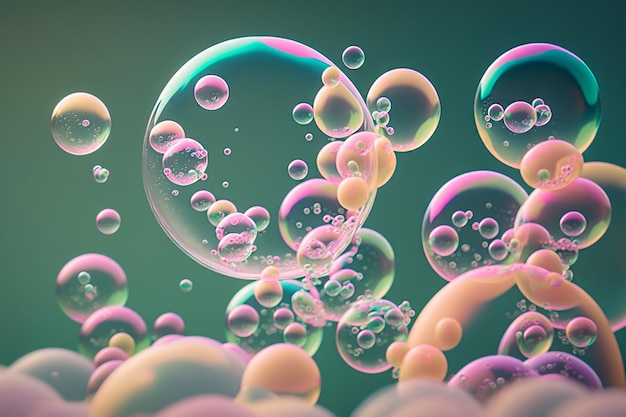 Fond de bulles de savon pastel AI générative