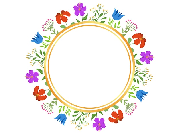 Fond de cadre de cercle de fleurs d'été