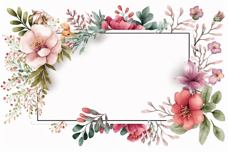 Photo fond de cadre floral aquarelle rose