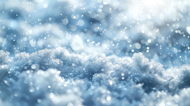 Un fond à carreaux blancs avec des flocons de neige soufflés par le vent Un fond clair de poussière blanche