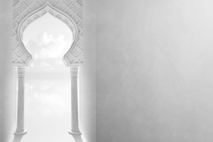 Photo fond de carte de vœux de design islamique