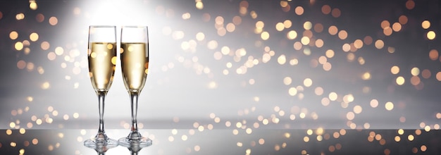 Fond de célébration du nouvel an avec champagne