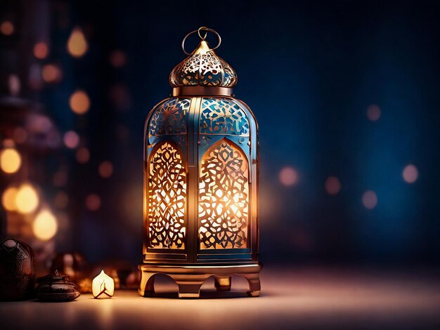 Fond de célébration du Ramadan Kareem avec lanterne islamique