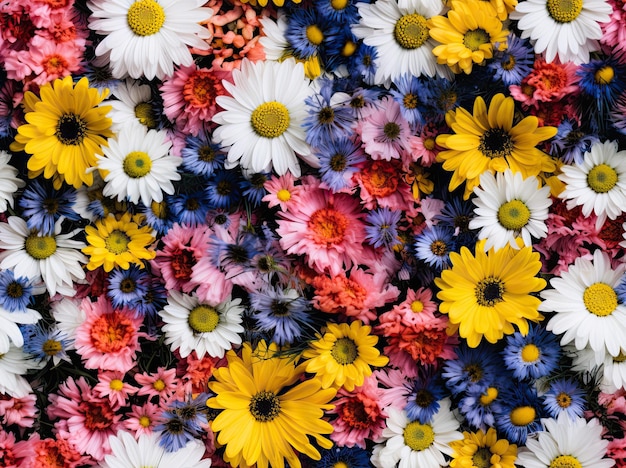 Fond de champ de fleurs modèle sans couture fleurs sauvages et marguerites