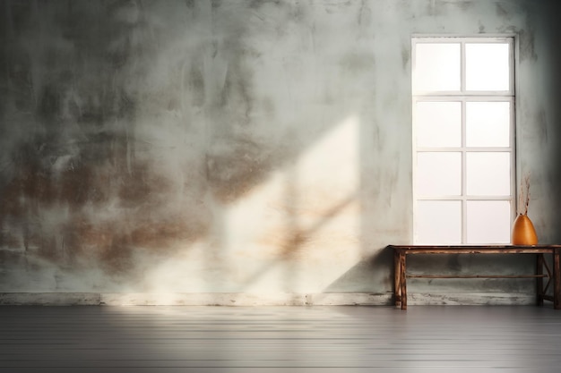 Fond de charbon de bois pastel vide pour la présentation du produit avec ombre et lumière des fenêtres