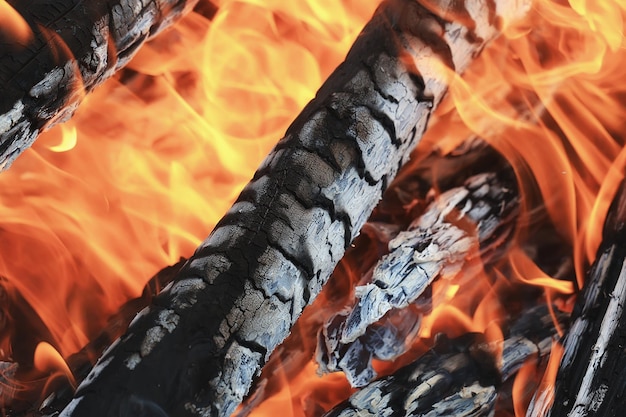 fond de charbons de feu brûle le bois de chauffage de l'arbre de feu