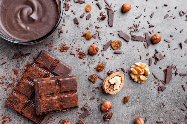 Fond de chocolat délicieux et savoureux