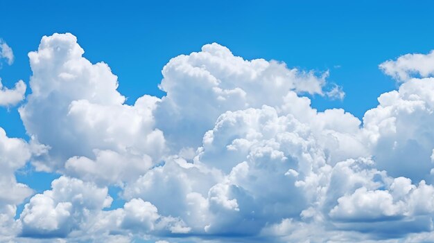 Fond de ciel bleu Cloudscape avec des cumulus