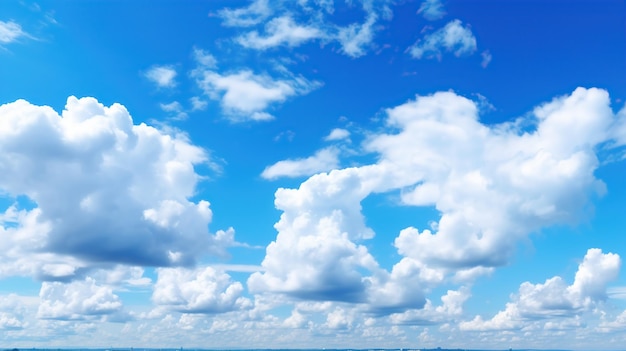 Fond de ciel bleu avec des nuages blancs Cumulus nuages blancs dans le ciel bleu IA générative