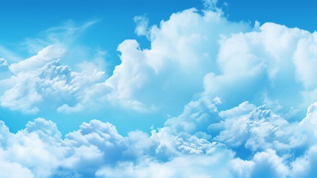 Fond de ciel bleu avec des nuages blancs Cumulus nuages blancs Illustration 3D