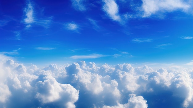 Photo fond de ciel bleu avec des nuages ​​blancs