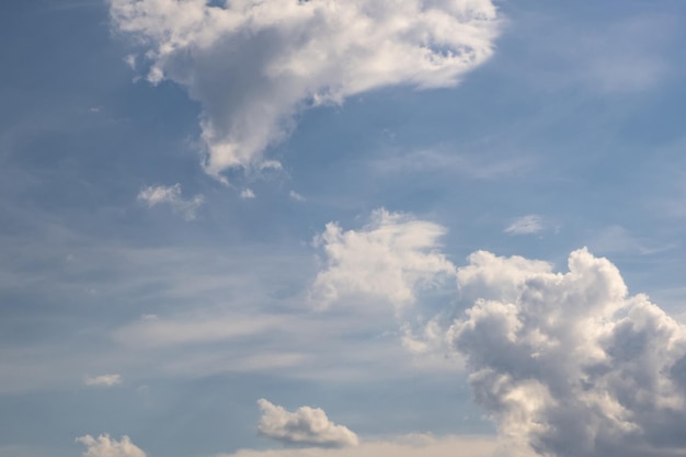 Fond de ciel bleu avec des nuages rayés blancs Jour de compensation et bon temps venteux