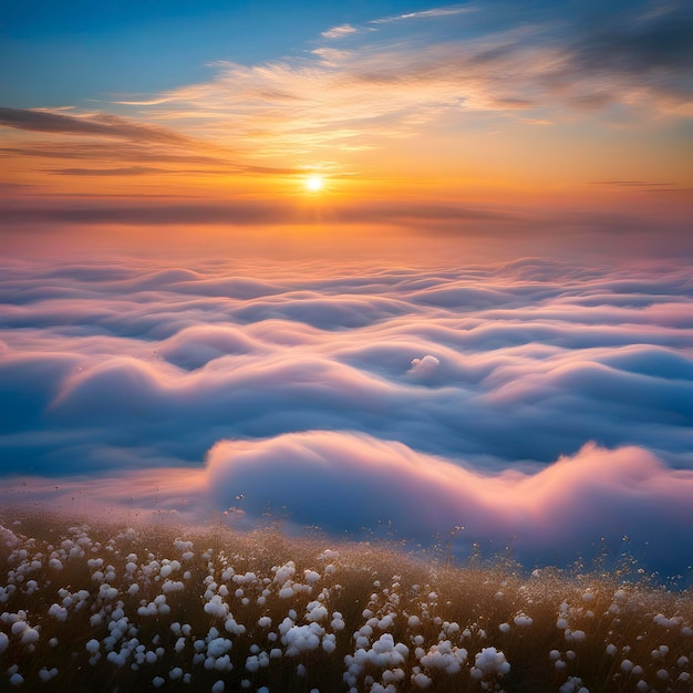 Photo fond de ciel bleu avec des nuages