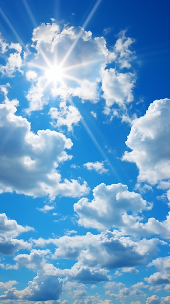 Fond de ciel d'été mettant en valeur la beauté d'un paysage ensoleillé papier peint mobile vertical