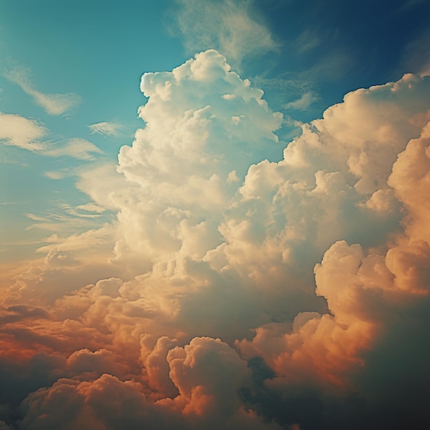 Fond de ciel avec les nuages blancs moelleux