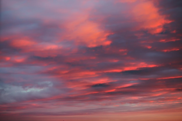 Fond de ciel orange et rose au coucher du soleil