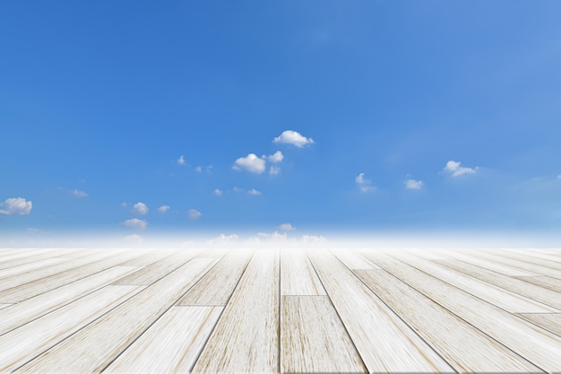 Fond De Ciel Avec Plancher En Bois