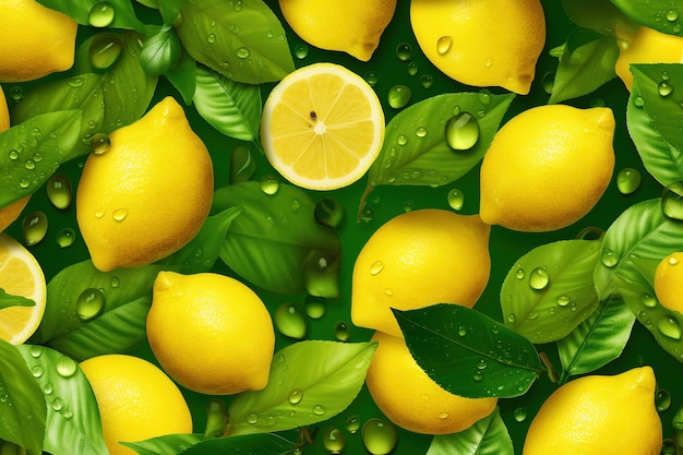 Fond de citrons Ai génératif
