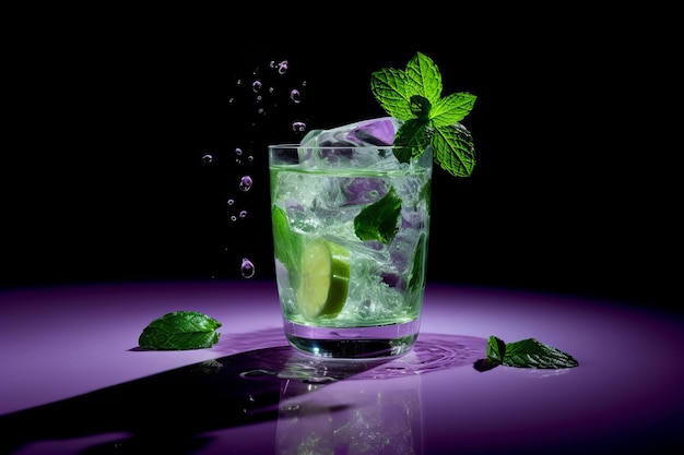 Fond de cocktail Mojito Illustration AI GenerativexA