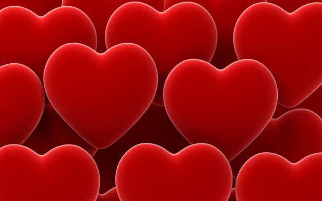 Photo fond de coeurs de velours saint valentin rouge