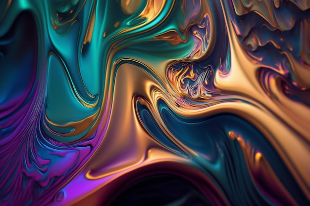 Un fond coloré abstrait avec des tourbillons et des bulles de différentes couleurs