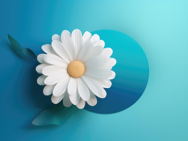 Un fond coloré avec une ai générative de fleur blanche