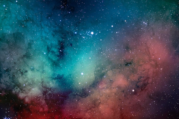 Fond coloré d'aquarelle d'espace avec la nébuleuse et les étoiles brillantes