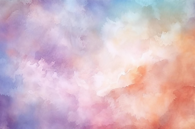 Fond coloré avec une aquarelle d'un nuage