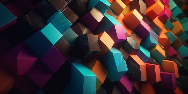 Un fond coloré avec des cubes ai générative