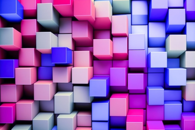 Un fond coloré avec des cubes et les mots " cube " dessus.