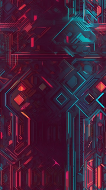 Un fond coloré avec un design bleu et rouge qui dit "cyberpunk"