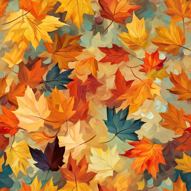 un fond coloré avec des feuilles d'automne