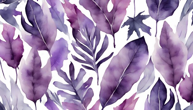 un fond coloré avec des feuilles et le texte violet dessus