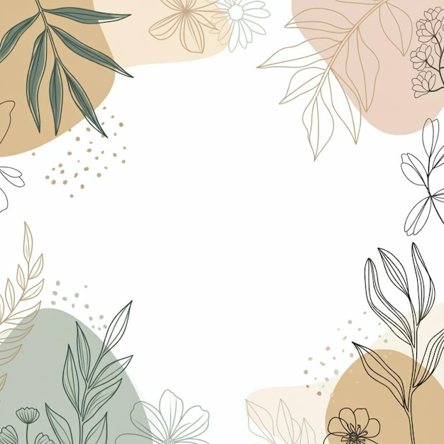 un fond coloré avec des fleurs et des feuilles et un endroit pour le texte