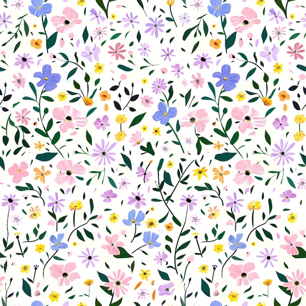 un fond coloré avec des fleurs et des feuilles et un endroit pour le texte