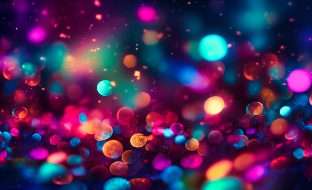 Un fond coloré avec des lumières bokeh et des lumières