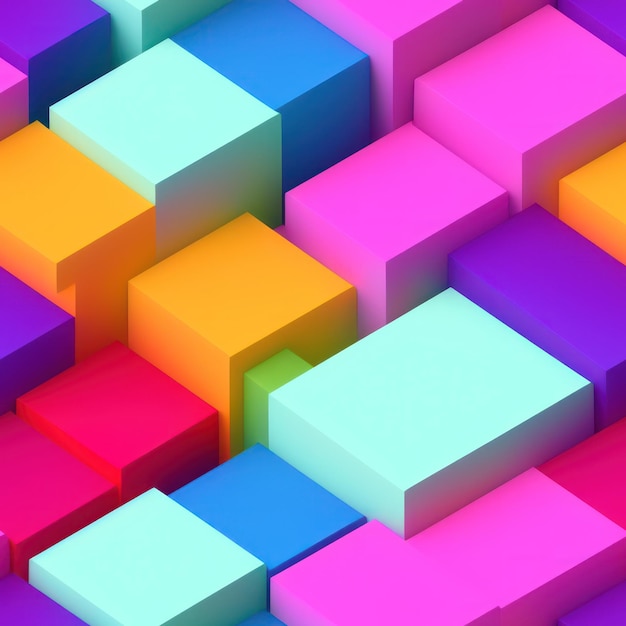 Un fond coloré avec un motif de cubes.