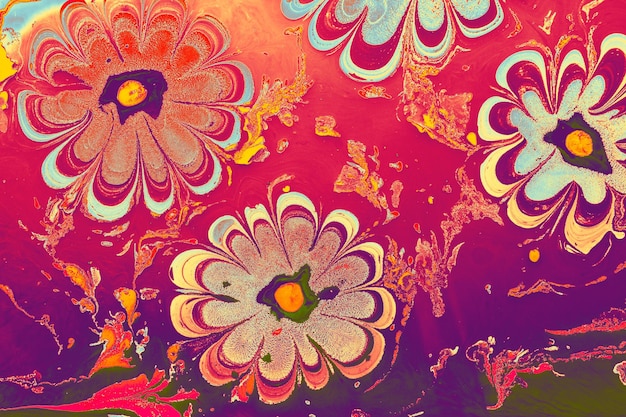 Photo un fond coloré avec un motif de fleur qui dit « fleur ».