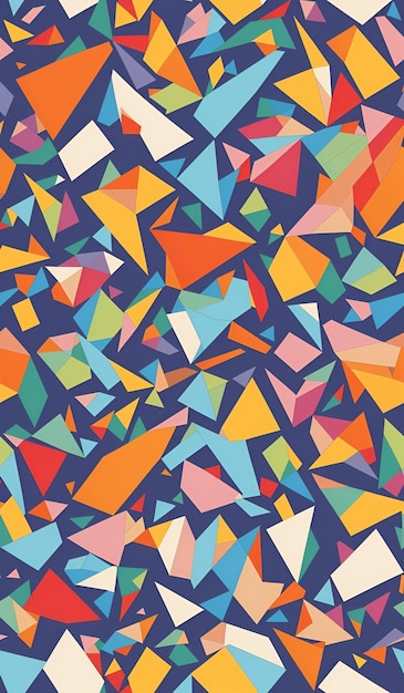 Un fond coloré avec un motif de triangles.