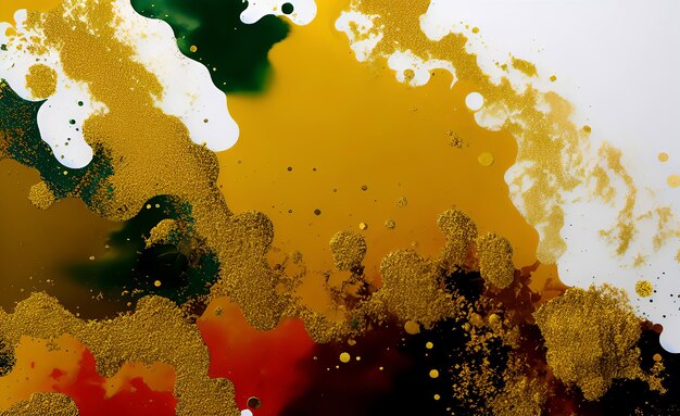 Un fond coloré avec une peinture verte et jaune qui dit 'vert'