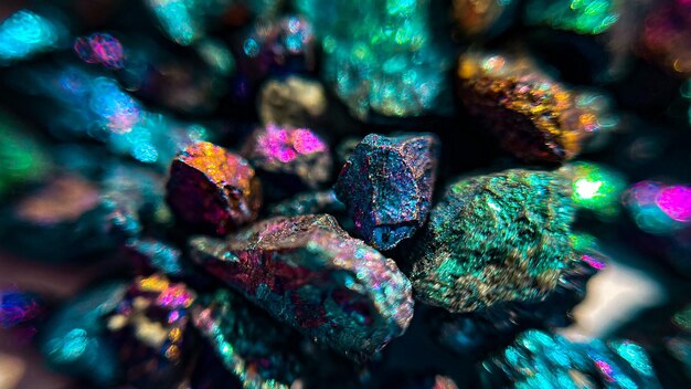 Photo fond coloré de pierres précieuses d'opale