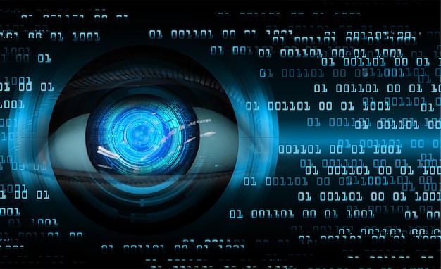 Fond de concept de technologie future cyber circuit oeil bleu