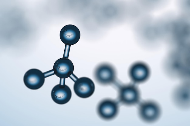 Fond de concept de technologie numérique Fond futuriste abstrait bleu Concept de molécule cellulaire
