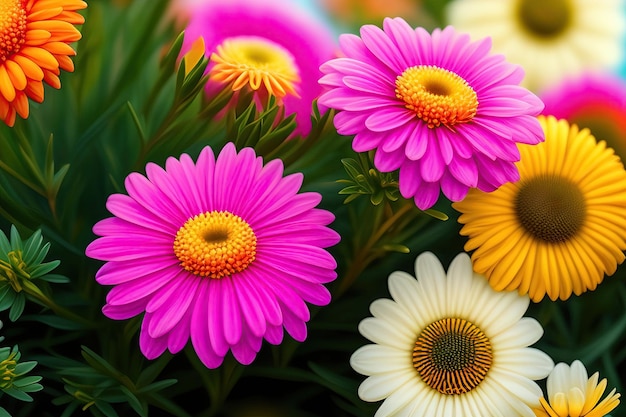 Fond de conception naturelle avec marguerite colorée