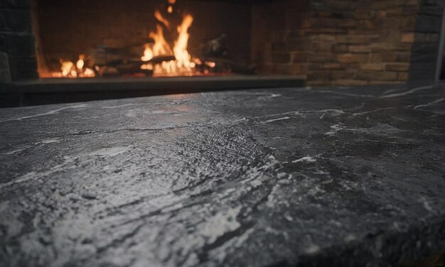 Fond de conception professionnel avec du granit noir coûteux Table en pierre foncée avec des éléments Illustration de haute qualité