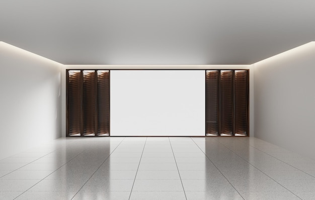 Fond de conception de salle intérieure vide avec rendu 3D de mur vide
