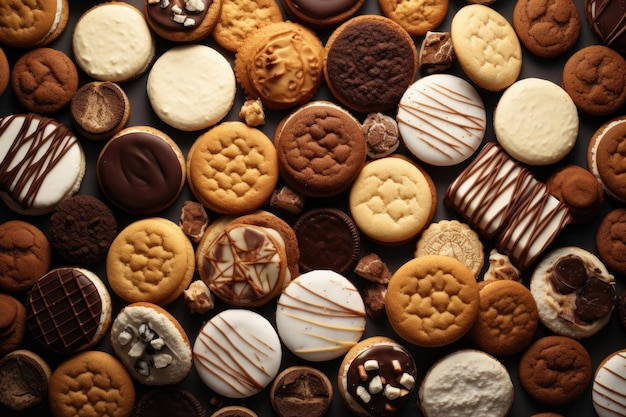 Le fond des cookies d'assortiment