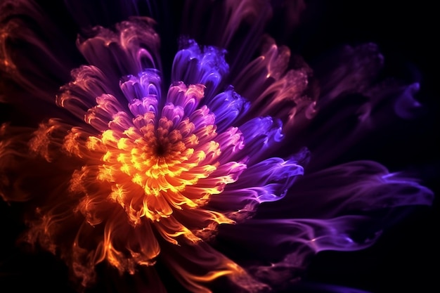 Fond de couleur de fleur AI générative