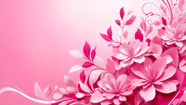 Fond de couleur rose abstrait sur papier peint design floral simple