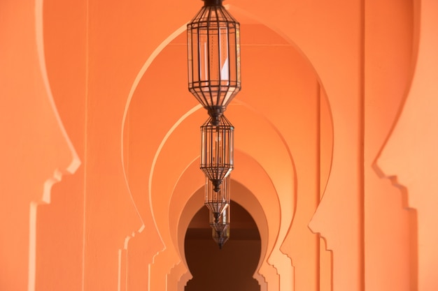 Fond de couloir de style marocain arabe sable orange